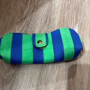 2 Chic Green and Blue Striped Glasses Case